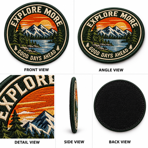 Patchs brodés personnalisés en tissu style aventure en plein air, à coudre ou thermocollants, avec logo 3D en lettres, vente en gros - Product Image 2