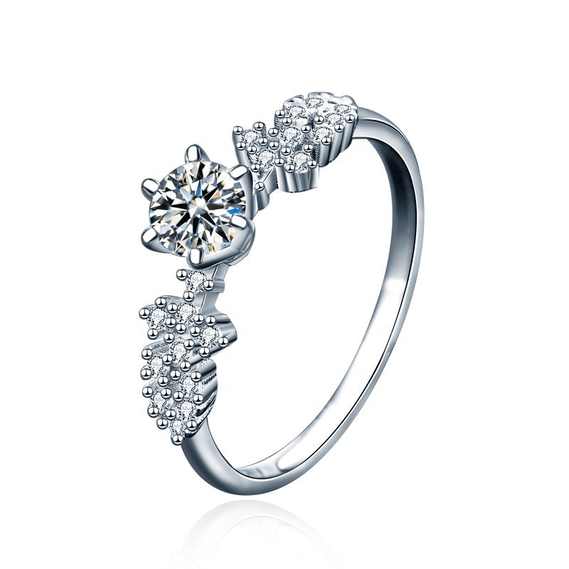 【Sentiments】NO.236 RING Black Spinel Rhodium Over Sterling Silver Love Ring 0.04ctw