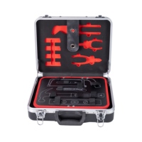 Estuche de Herramientas Multifuncional de Alta Calidad, Maleta de Plástico Negra y Roja con Espuma Personalizada, Sin Herramientas
