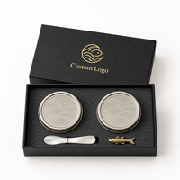 Caja de Regalo de Lujo con Logotipo Personalizado para Caviar Negro, Caja de Presentación de Alimentos Vacía de Cartón Rígido, Fabricante Mayorista