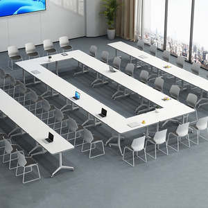 Il tavolo combinato per l'apprendimento dei mobili dell'aula universitaria è comodo <span class=keywords><strong>da</strong></span> spostare e il tavolo dello studente ha le ruote. - Product Image 4