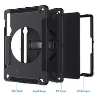 Étui robuste pour tablette Samsung Tab S7 11 pouces SM-X730 SM-X736B avec béquille rotative à 360°, emplacement pour stylet, dragonne et protection d'objectif