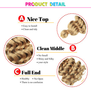 Extensions per capelli all'ingrosso in fibra a bassa temperatura con doppia trama morbida, stile onda oceanica, densità 180%-200% - Product Image 3