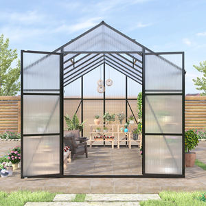 Современная садовая теплица, 10 х12 футов, с распашной дверью, рама из алюминиевого сплава и панель для ПК для овощей и цветов - Product Image 2