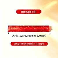 Règle de poussée en U de 20 pouces pour Mahjong, en acrylique transparent avec feuille d'or, poussoir de tuiles de Mahjong, accessoire de table de Mahjong