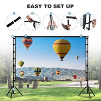 Écran de projection pliable rapide 120 pouces 16:9 en polyester, support portable 4K HD pour intérieur/extérieur, sans plis, pour cinéma maison et jardin
