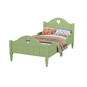 Lit simple style princesse macaron jaune-vert avec barrières de sécurité pour chambre d'enfant, structure robuste - Product Image 5