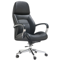 Chaise de bureau moderne ergonomique à dossier haut pour dirigeant, avec accoudoirs réglables, pivotante, confortable, en cuir PU, base en acier, pour manager