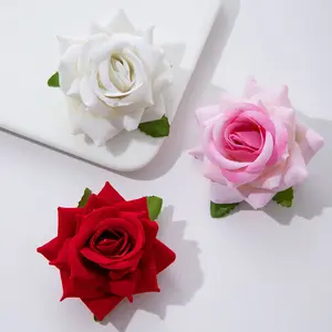 Flor artificial boêmia rosa, acessório de cabelo de festa de noiva, acessório artístico de 8 cm para festas e festas, ideal para mulheres