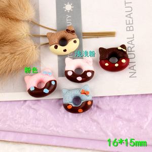 Colgante de resina con dibujos de gato y Donut para niña, colgante de resina con parte trasera plana, para relleno de Slime cabujón, clip para el pelo para teléfono móvil, llavero, decoración artesanal - Product Image 3