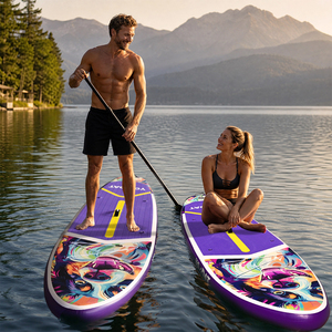 Planche de SUP <span class=keywords><strong>gonflable</strong></span> YoBoat 33 <span class=keywords><strong>pouces</strong></span>, stable, à motif chien, pour entraînement débutant, pagaie et vacances - Product Image 1