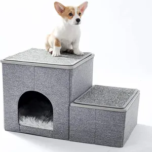 Folding Storage Organizer With Durable Material Dog Stairs Pet Nest High Quality Sturdy MDF Board