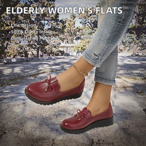 2024 Spring Autumn Women's Flats Non-slip <b>Soft</b>-soled Single <b>Shoes</b> with Bowknot for Middle-aged Elderly Mothers - Product Image 4