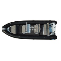 Bateau semi-rigide RHIB 660 6,6 m en Hypalon avec coque en aluminium, moteur hors-bord électrique, bateau rapide, yacht sportif, 23 pieds, bateau pour 10 personnes