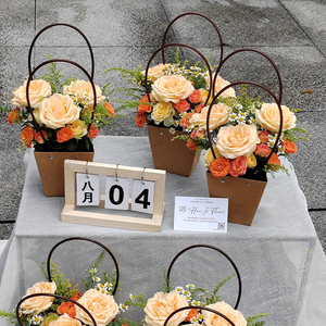 Borsa all'ingrosso del fiore della carta Kraft per i regali di san valentino per i mazzi e le forniture delle borse per i negozi di fiori - Product Image 5