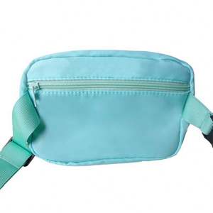 Riñonera negra unisex para mujer, riñonera con cierre de cremallera, bolsa impermeable de lona - Product Image 2