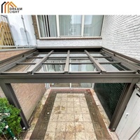 Toit en verre rétractable électrique multifonctionnel pour espaces extérieurs Type persienne Rideau Transforme Restaurant Bar Hôtel Zone