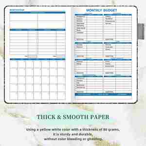 Agenda personnalisé A5, style professionnel, couverture rigide, carnet de budget, planificateur hebdomadaire, papier PU, cadeaux scolaires disponibles - Product Image 2