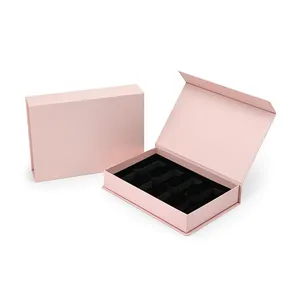 Roze Luxe Custom Vouwen Magnetische Geschenkdozen Kerst Kartonnen Sieraden Doos Verpakking