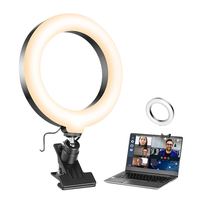 Anneau lumineux LED dimmable de 6 pouces (12 cm) alimenté par USB, mini lampe de beauté portable pour photographie/vidéo/selfie sur téléphone, directement de l'usine