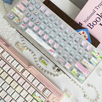 Small Animal Playground Keycap Cherry Profile Dye Sublimation PBT/PC Transparent Keycaps Set for Mechanical Gaming Keyboard