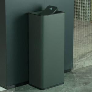 Porte-papier toilette en acier inoxydable avec couvercle à charnière, grande taille, adapté aux bureaux, aux halls et aux couloirs, à déchiquetage direct - Product Image 2