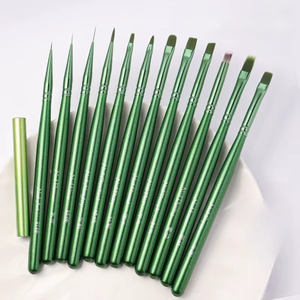 Pinceau pour nail art, manche en bois, poils en nylon, outil de peinture multifonctionnel durable pour la manucure au gel UV acrylique, usage professionnel DIY - Product Image 1