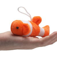 Lot de 25 mini-chaînes porte-clés en peluche en forme de créatures marines, jouets pour sacs, vente en gros à prix réduit
