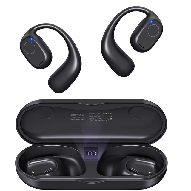 Wireless In-Ear Earbuds OWS Digital Display BT 6.0 Headphones 40 Hours Playtime ENC IPX7 Waterproof Touch Control Sports