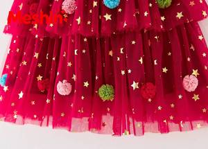 Baby Girl Breathable Tulle Flying Sleeve <b>Christmas</b> Star Cake Festive Spaghetti Strap Princess Tutu <b>Toddler</b> <b>Dress</b> 12 Month - Product Image 6