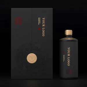 صندوق هدايا مغناطيسي قابل للطي مخصص من مصنع دونغ غوان أسود فاخر للنبيذ زجاجة واحدة زجاجات متعددة للتعبئة