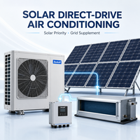 Système de climatisation solaire Zeoluff à entraînement direct, unité de refroidissement hybride AC/DC avec onduleur et MPPT pour entrepôts frigorifiques
