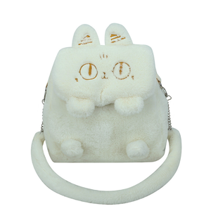 Vendita calda zaino per gatti in peluche gatto nero pezza borsa <span class=keywords><strong>bianca</strong></span> per gatti zaino personalizzato a forma di animale - Product Image 1