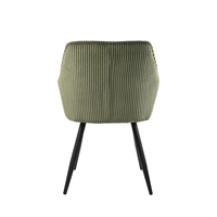 Chaises de cuisine modernes Chaises d'accoudoir rembourrées en tissu velours côtelé vert pour la cuisine Salle à manger