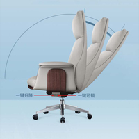 Chaise de bureau ergonomique moderne en cuir PU pour directeur, PDG, patron
