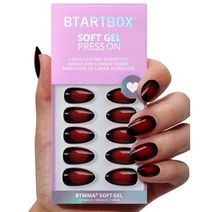 BTArtbox Uñas Postizas de Lujo, Uñas Artificiales al por Mayor, Uñas de Gel Suave en Forma de Almendra, Color Rojo Degradado para Halloween, Uñas a Presión - Product Image 1