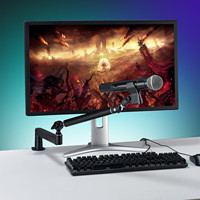 Support de microphone en alliage d'aluminium avec pince de table, bras de microphone universel réglable à 360 degrés pour réunions, conférences, podcasts