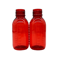 Bouteille de médicament PET rouge personnalisée en gros d'usine 10ml-200ml bouteille de sirop contre la toux de supplément ovale avec Tam