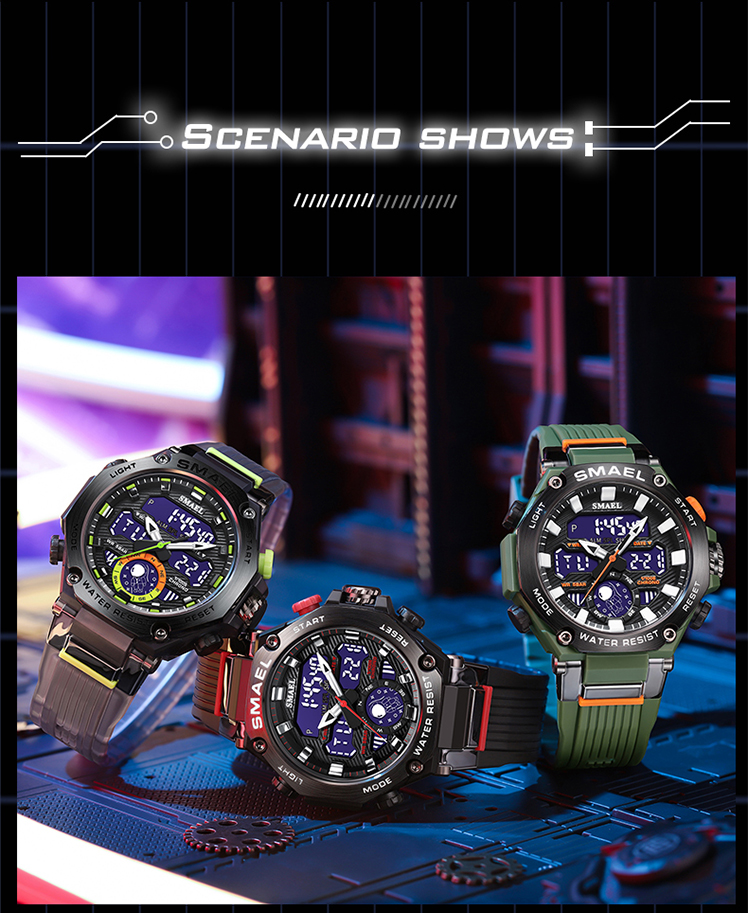 Newest Men's popular Watches Big Brand SMAEL 8069 Men Digital Sport Watches