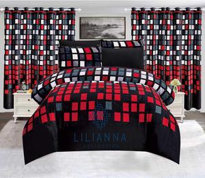 Set Copripiumino in Flanella di Lusso a 7 Pezzi con Motivo Floreale, Tende Abbinate, Alta Densità di Fili, Biancheria da <span class=keywords><strong>Letto</strong></span> per Tutte le Stagioni - Product Image 2