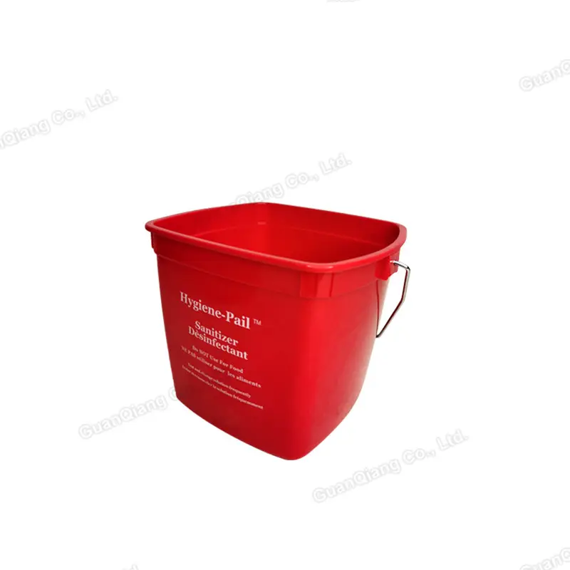 Small cleaning water bucket pails hygiene handy plastic square pail with metal handle