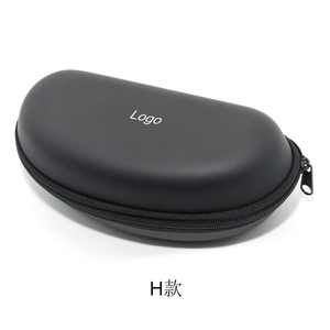 Đen Seashell cổ điển bán cứng Kính Mắt kính mát trường hợp sang trọng PU da dây kéo trường hợp với biểu tượng tùy chỉnh kính bao bì hộp - Product Image 3