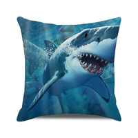Housse de coussin de canapé à motifs d'animaux marins colorés (poissons, requins, baleines, tortues) - Vente en gros usine