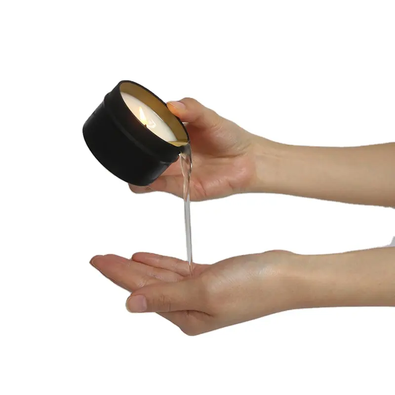 Bougie de lotion à l'huile de massage pour le corps bougie de massage en étain avec pots d'huile essentielle bec et couvercle pot à bougie en céramique avec couvercle
