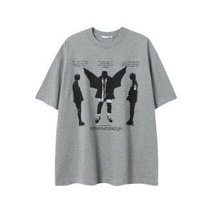 เสื้อยืดแขนสั้นผู้ชายลายพิมพ์ธีมดาร์ก พารอดี้ ตัวละคร แบรนด์ Summer Street Hip-Hop ทรงปกติ ผ้าฝ้าย 100% - Product Image 4