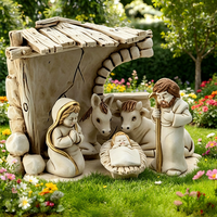 Ensemble de statues de crèche en résine avec finition patinée vintage pour cadeau de Noël