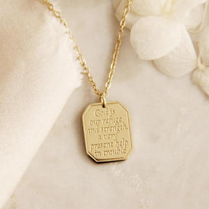 Collana in Acciaio Inossidabile Placcato Oro PVD con 2 Corinzi 12:9-10, Gioiello Personalizzato per la Fede Cristiana, Regalo Impermeabile e Antiossidante - Product Image 6