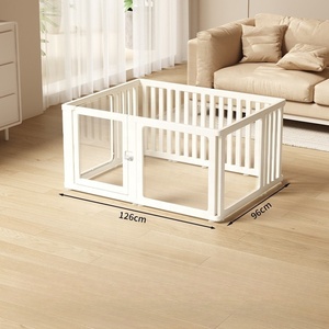 USMILEPET Nouveau design HDPE + Acrylique Parc pour chat avec fermeture à bouton Clôture transparente pour animaux de compagnie d'intérieur pour chiot chat lapin furet - Product Image 5