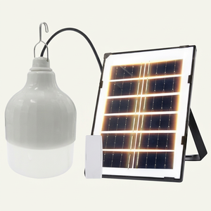 หลอดไฟ LED 50W DC5V-6V ชาร์จไฟด้วยพลังงานแสงอาทิตย์ผ่านพอร์ต USB สำหรับกรณีฉุกเฉิน เส้นผ่านศูนย์กลาง 120 มม. แบตเตอรี่ในตัว 2400mA วัสดุ ABS+PP พร้อมแผงโซลาร์เซลล์ 3W - Product Image 1