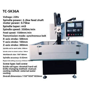 Tongchen TC sk36a nhỏ Máy phay <span class=keywords><strong>CNC</strong></span> hoàn <span class=keywords><strong>to</strong></span>àn tự động khoan phay tự vận hành vi máy công cụ sản xuất - Product Image 2